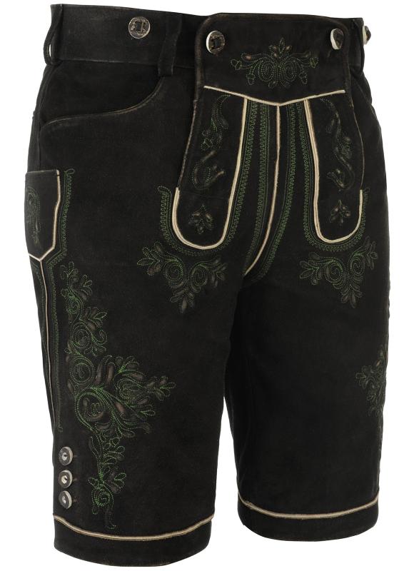 Men's Lederhosen "Hugo" with Suspenders dark brown (closeout) 48 sun damage