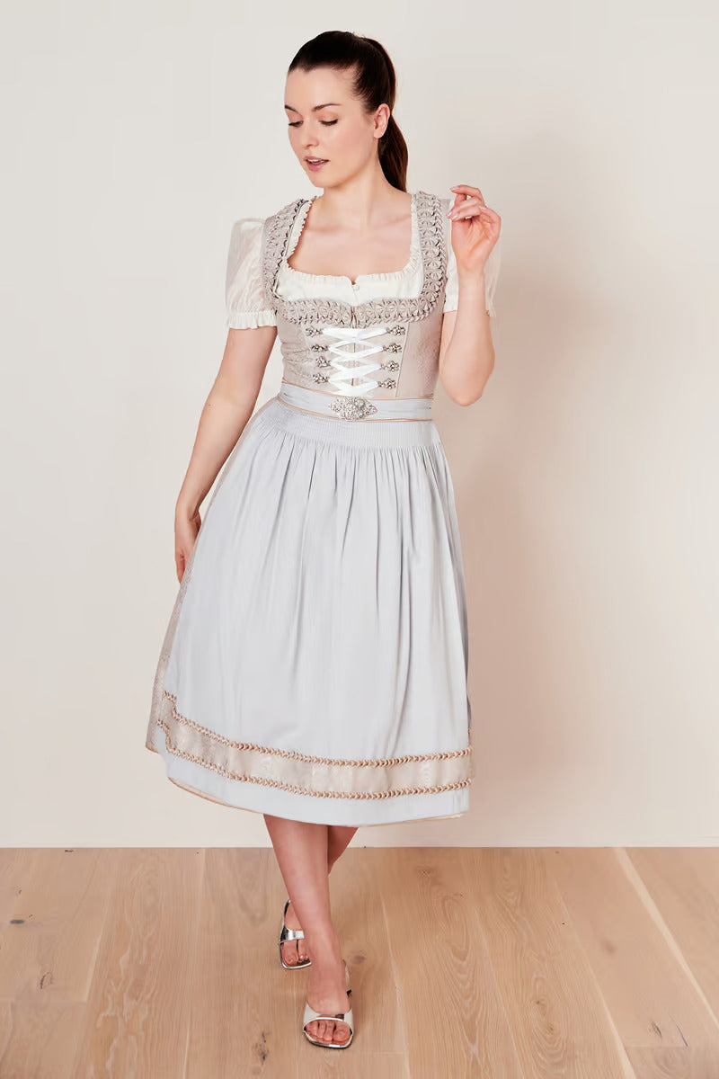 Kruger Long Dirndl 2pcs. 70cm "Marit" grey