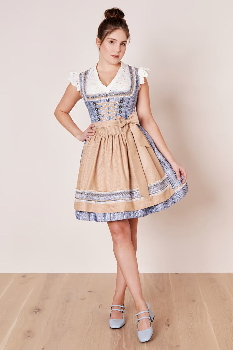 Kruger Mini Dirndl 2pcs. 50cm "Eike" blue