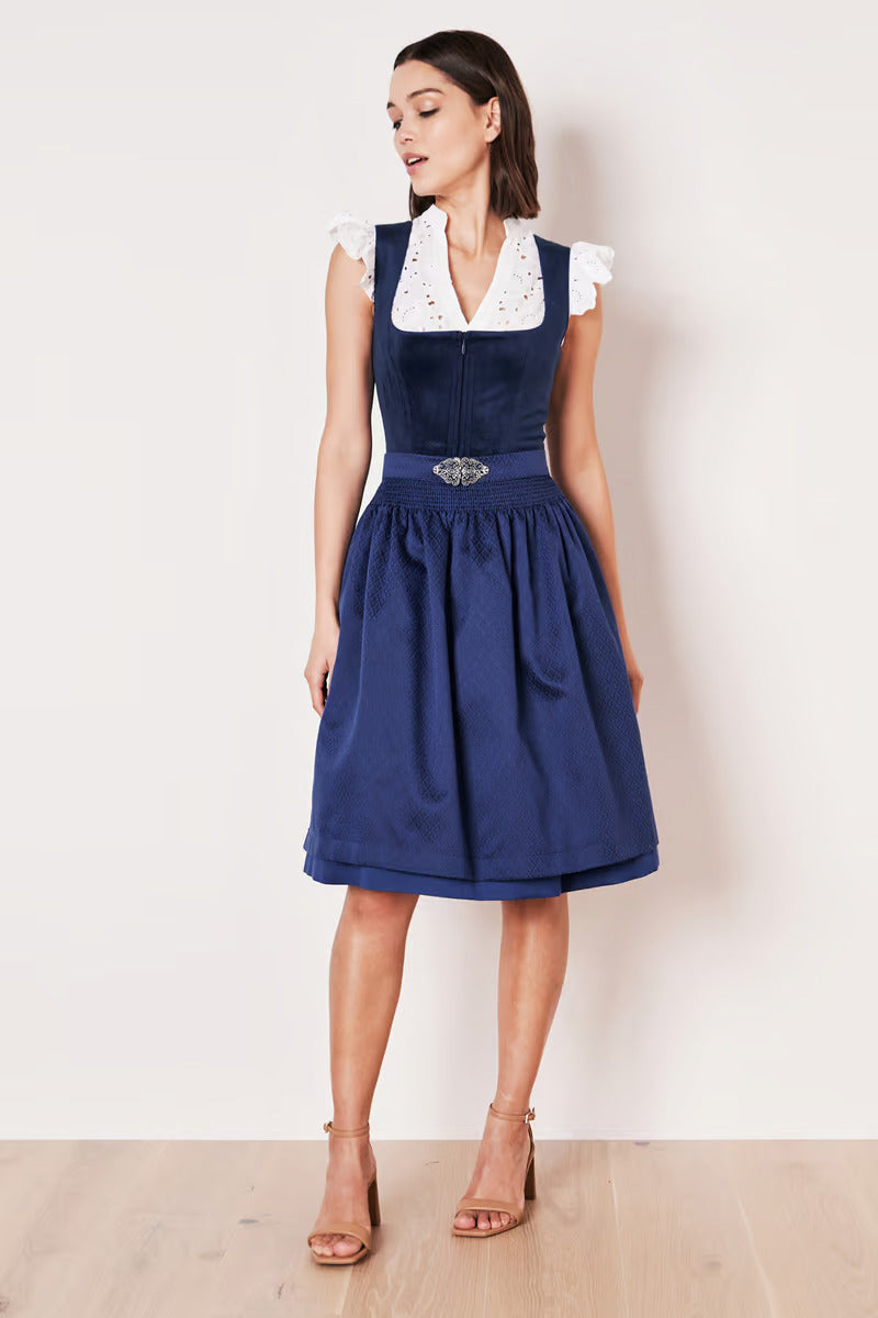 Kruger Midi Dirndl 2pcs. 60cm "Alisha" blue