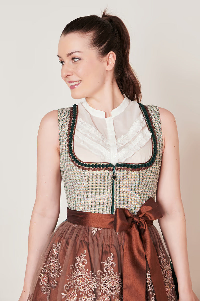 Kruger Long Dirndl 2pcs. 70 cm "ASTERIA" green (low stock)