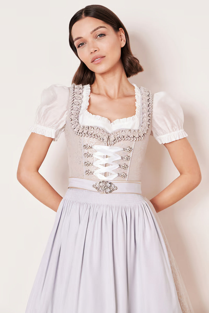 Kruger Long Dirndl 2pcs. 70cm "Marit" grey