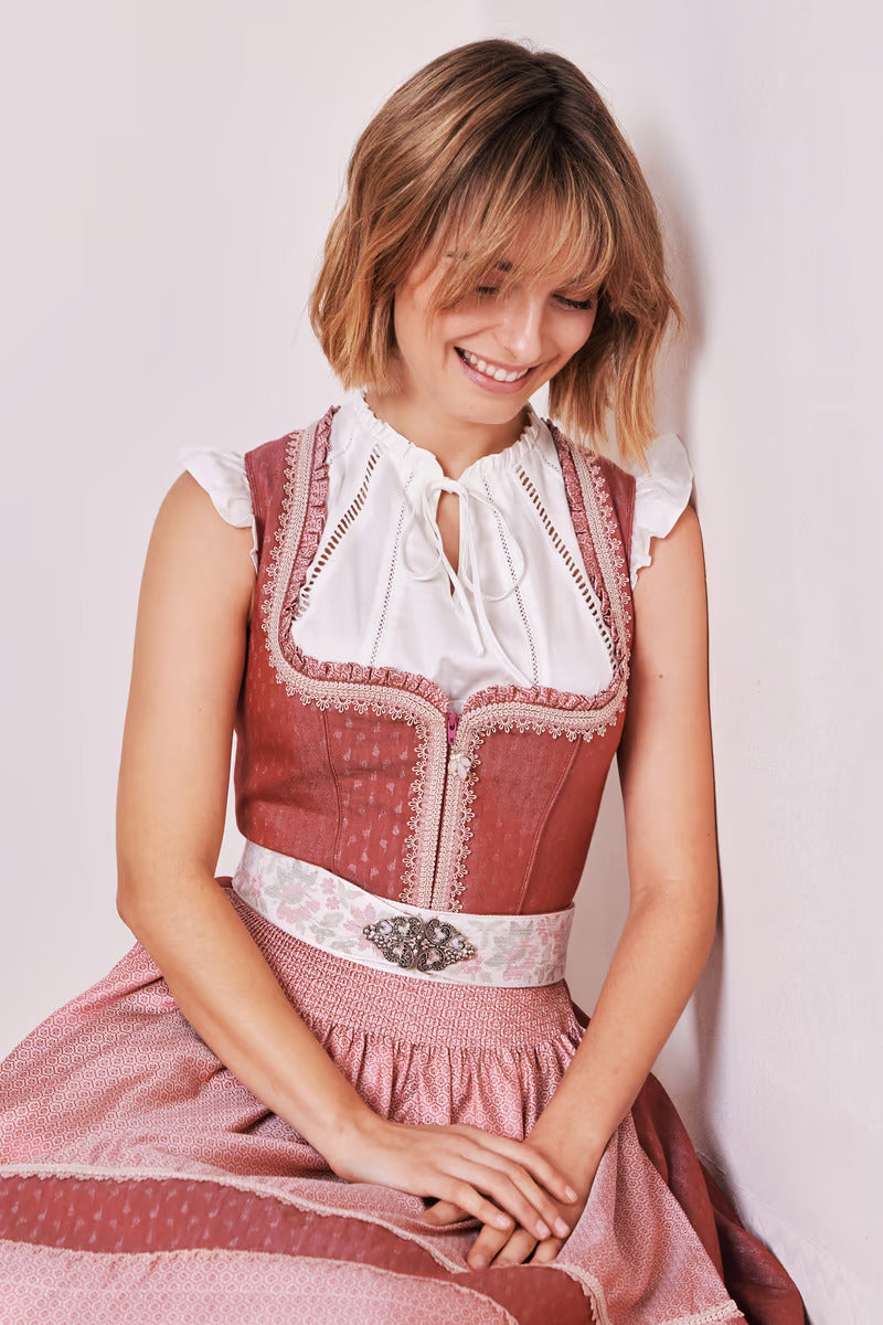 Kruger Mini Dirndl 2pcs. 50cm "Prunella" red