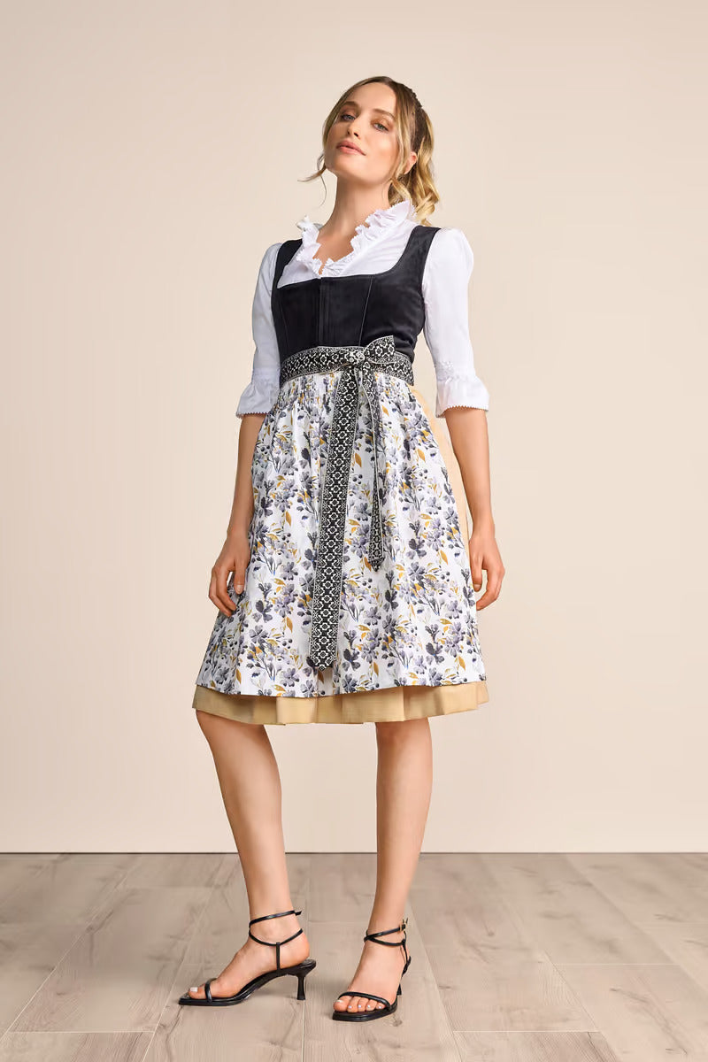 Kruger Midi Dirndl 2pcs. 60cm "Lona" black (36,42,46) low stock