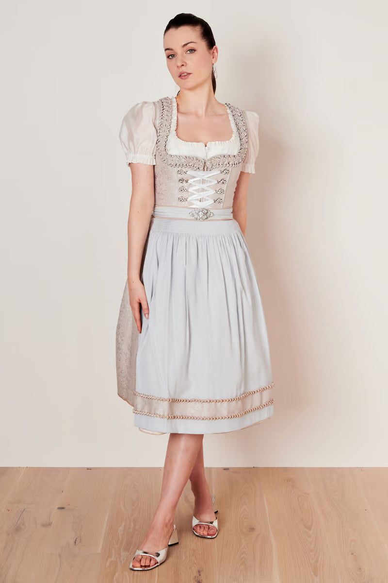 Kruger Long Dirndl 2pcs. 70cm "Marit" grey