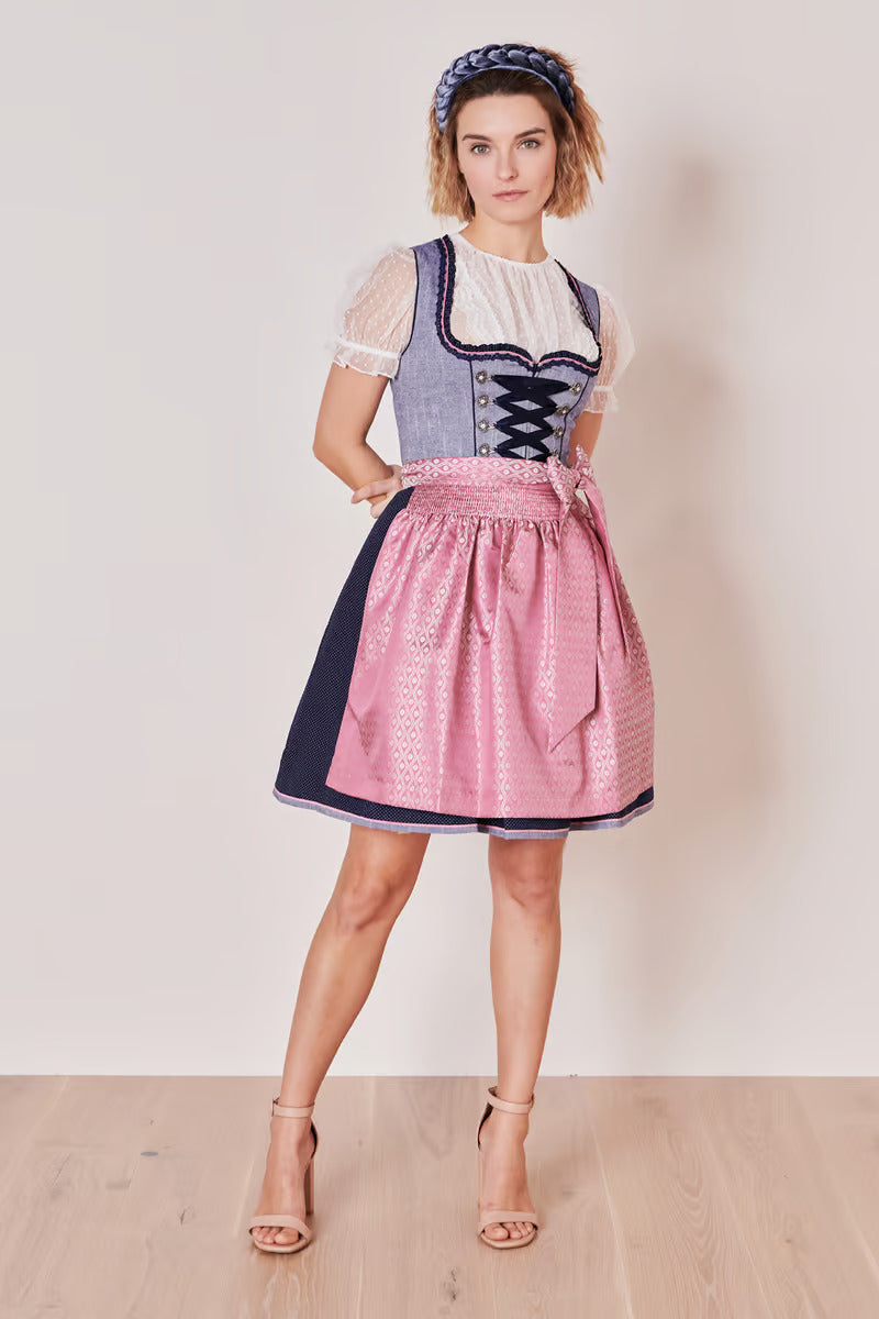 Kruger Mini Dirndl 2pcs. 50cm "Skylar" blue