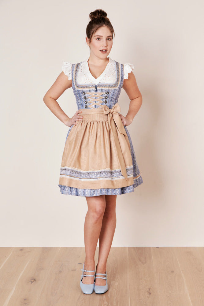 Kruger Mini Dirndl 2pcs. 50cm "Eike" blue