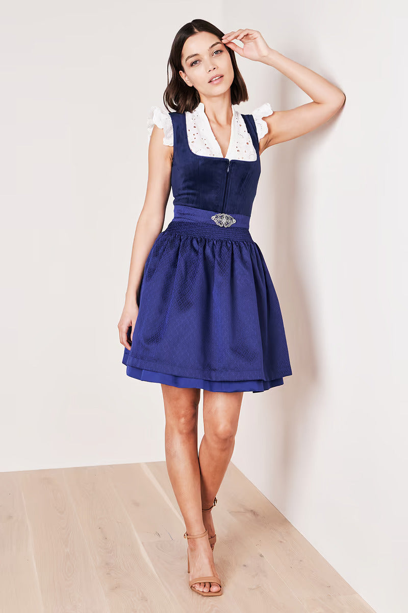 Kruger Mini Dirndl 2pcs. 50cm "Alisha" blue (36,38,40)