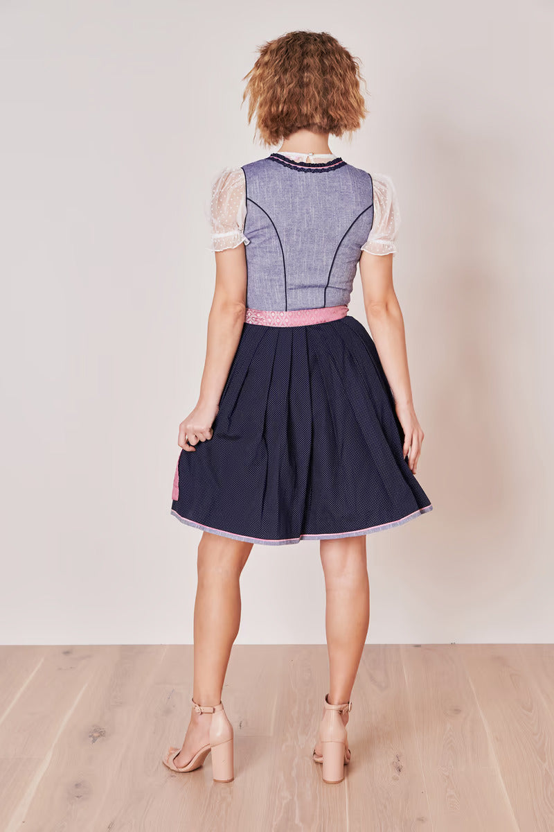 Kruger Mini Dirndl 2pcs. 50cm "Skylar" blue