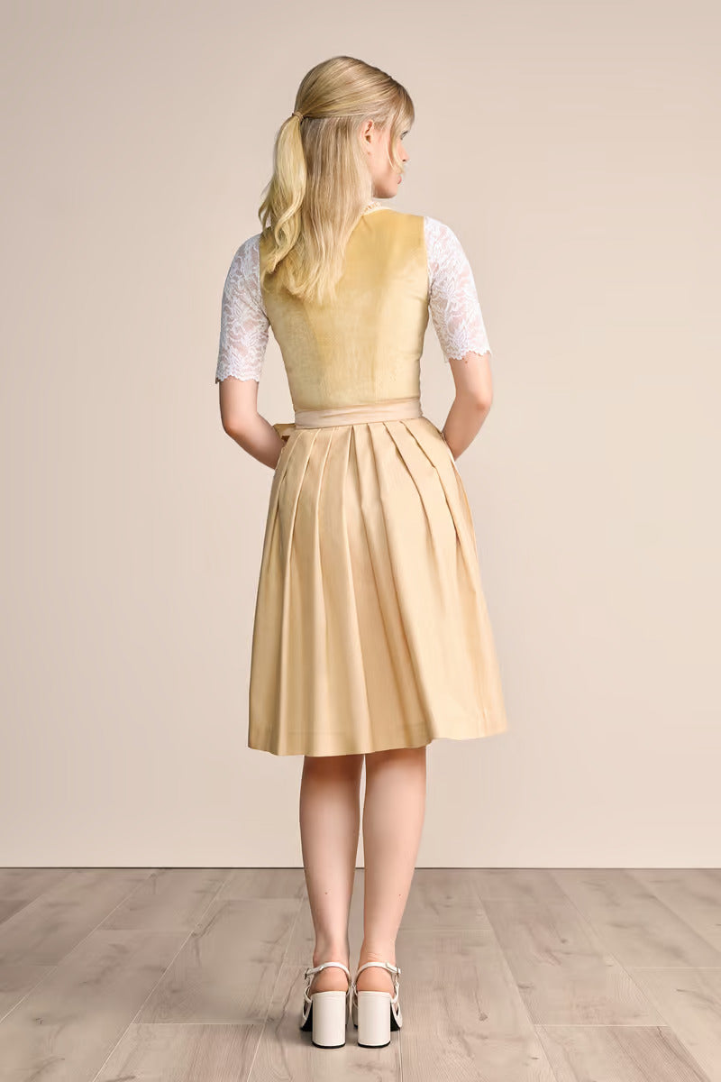 Kruger Midi Dirndl 2pcs. 60cm "Annina" yellow (40)