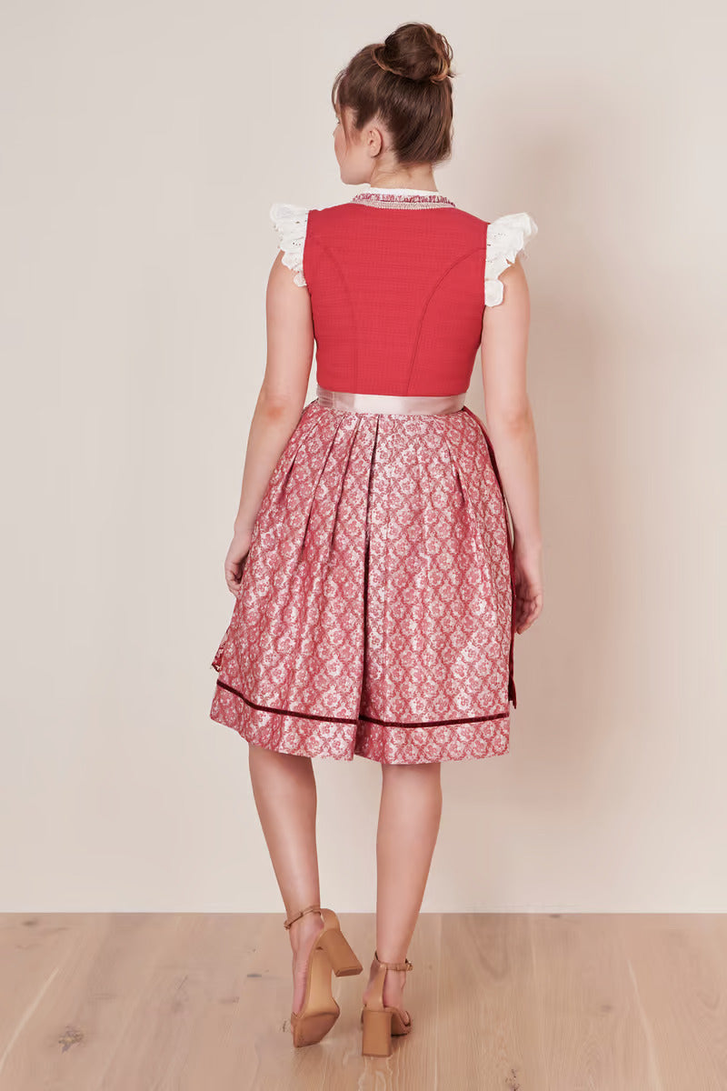 Kruger Midi Dirndl 2pcs. 60cm "Nakita" red