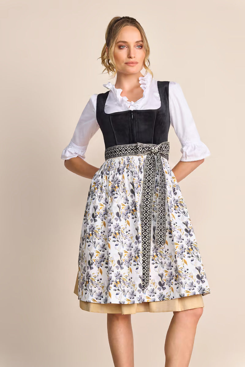 Kruger Midi Dirndl 2pcs. 60cm "Lona" black (36,42,46) low stock