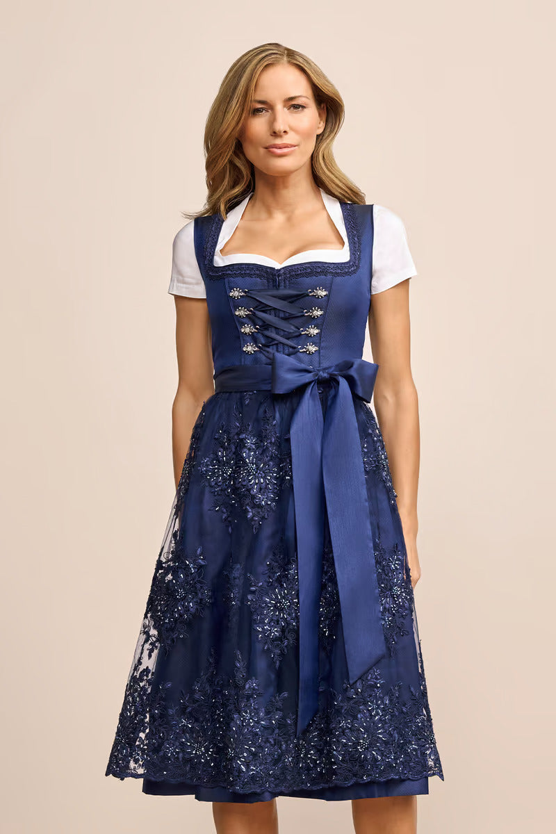 (new) Kruger Long Dirndl 2pcs. 70cm "Ziska" blue