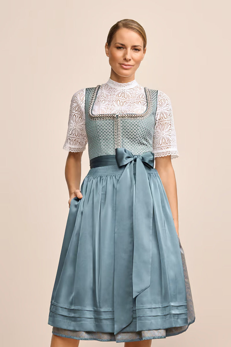 (new) Kruger Long Dirndl 2pcs. 70cm "Orly" turquoise