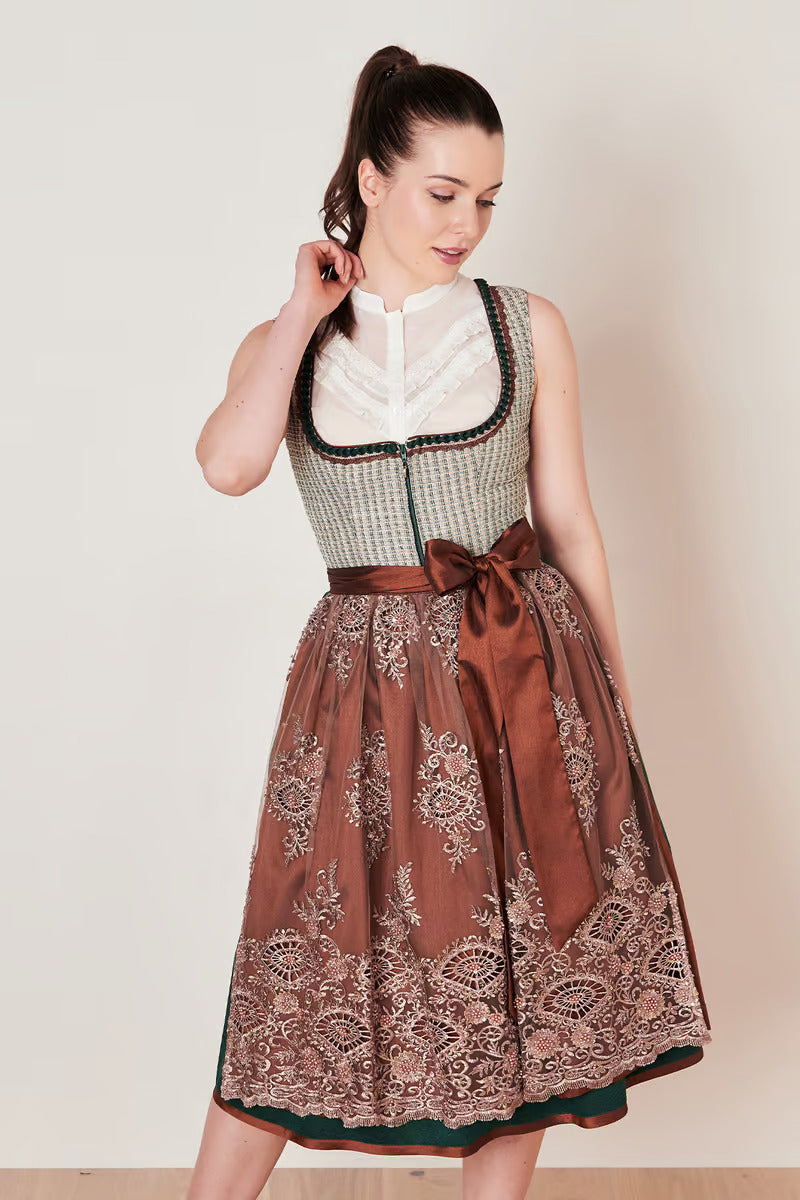 Kruger Long Dirndl 2pcs. 70 cm "ASTERIA" green (low stock)