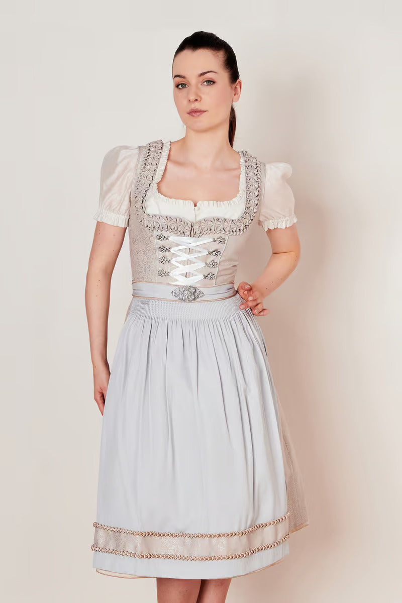 Kruger Long Dirndl 2pcs. 70cm "Marit" grey