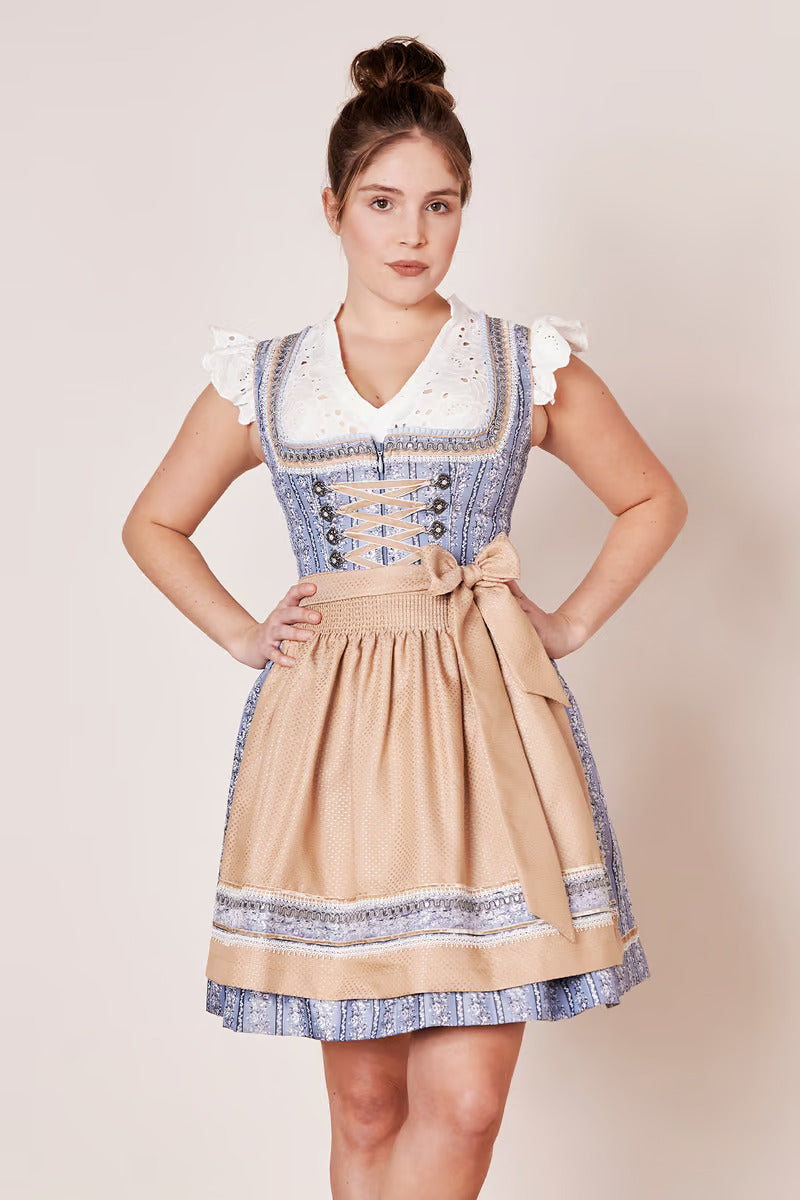 Kruger Mini Dirndl 2pcs. 50cm "Eike" blue