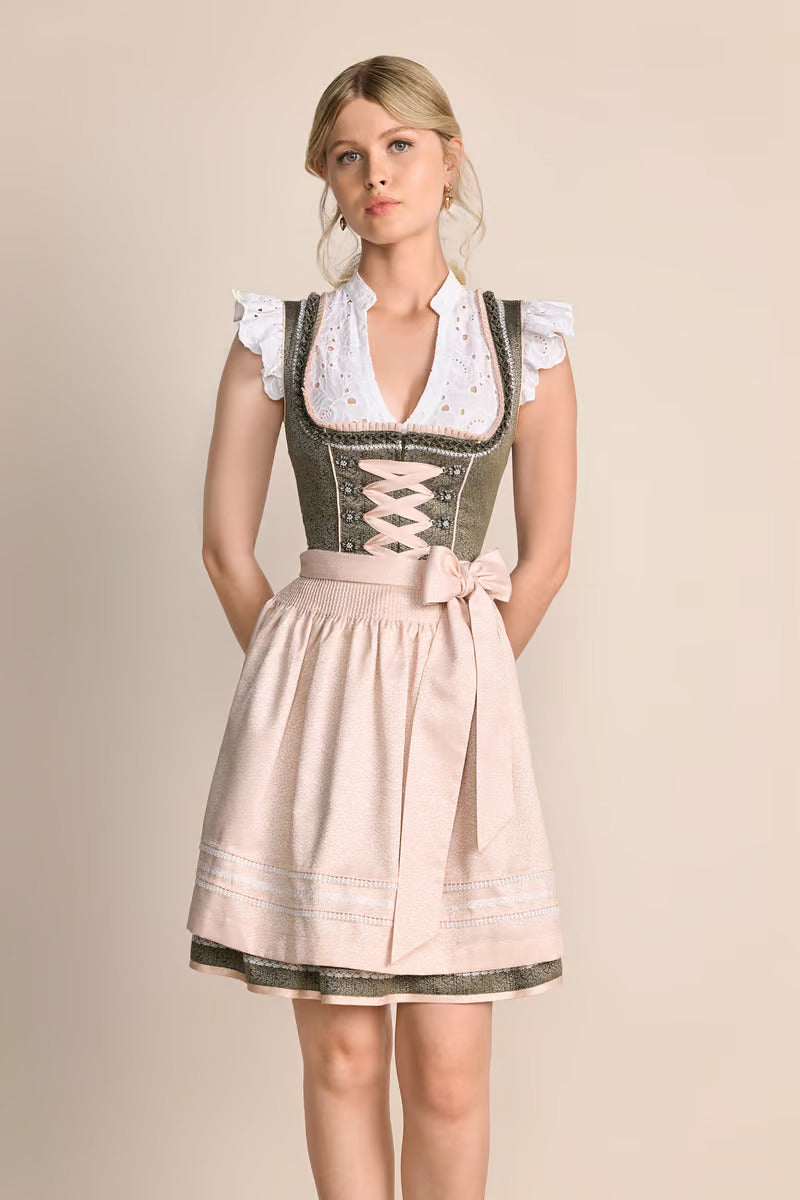 Kruger Mini Dirndl 2pcs. 50cm "Elowen" green