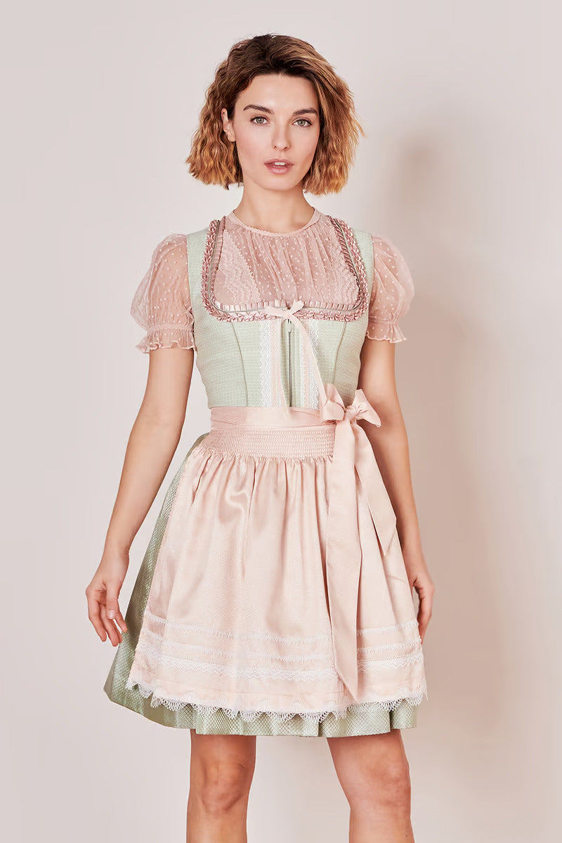 Mini Dirndl 2pcs. 50cm "Rina" mint