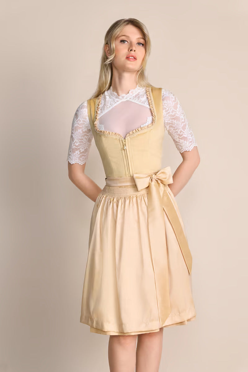 Kruger Midi Dirndl 2pcs. 60cm "Annina" yellow (40)