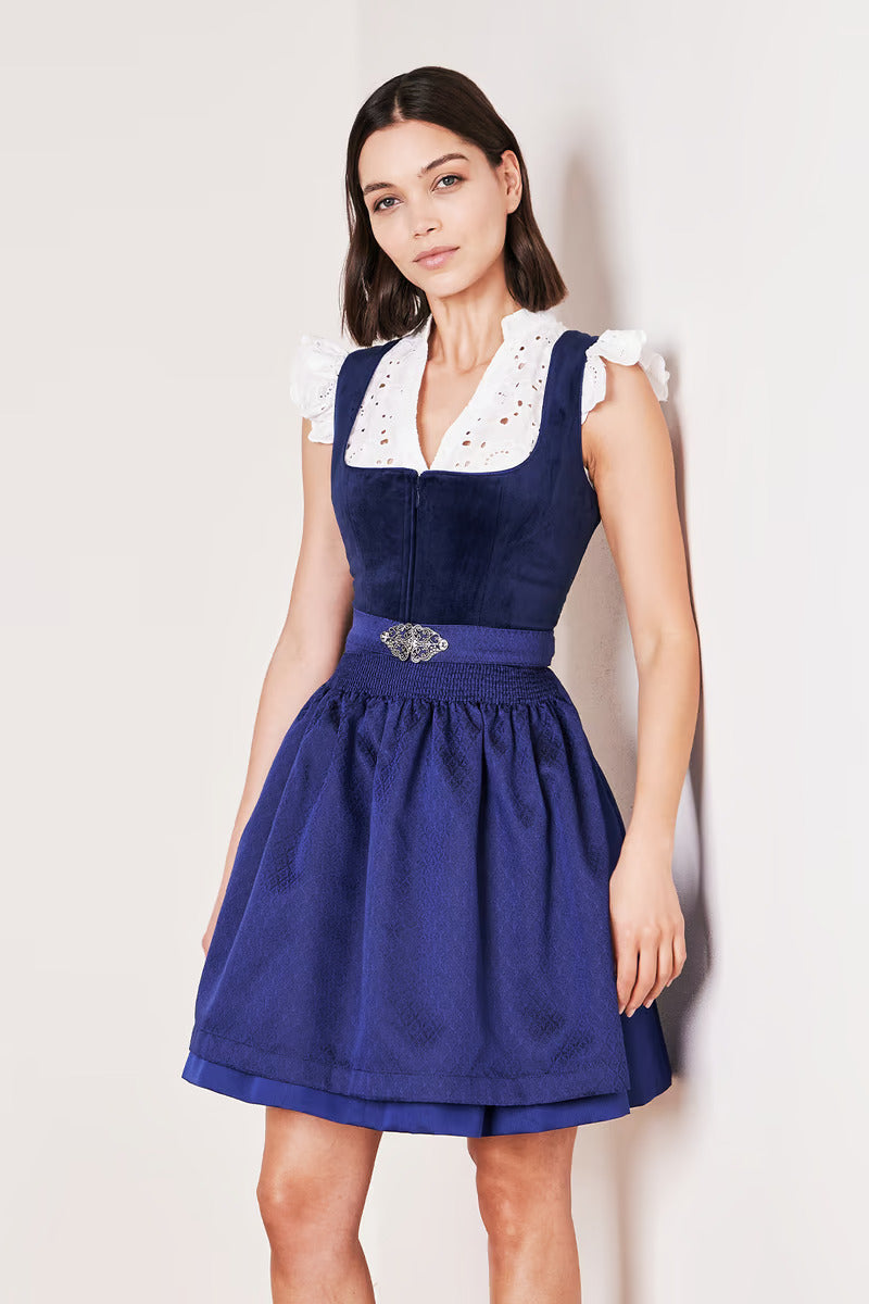 Kruger Mini Dirndl 2pcs. 50cm "Alisha" blue (36,38,40)