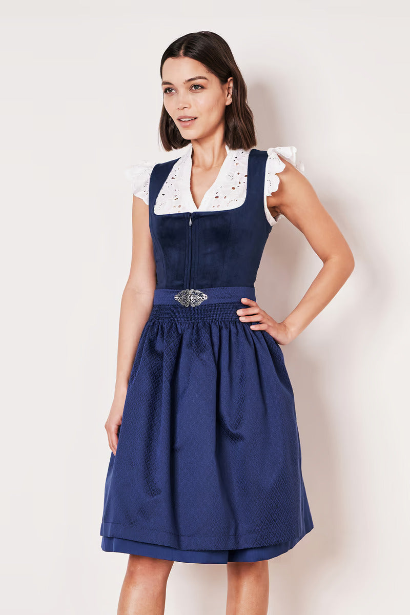 Kruger Midi Dirndl 2pcs. 60cm "Alisha" blue