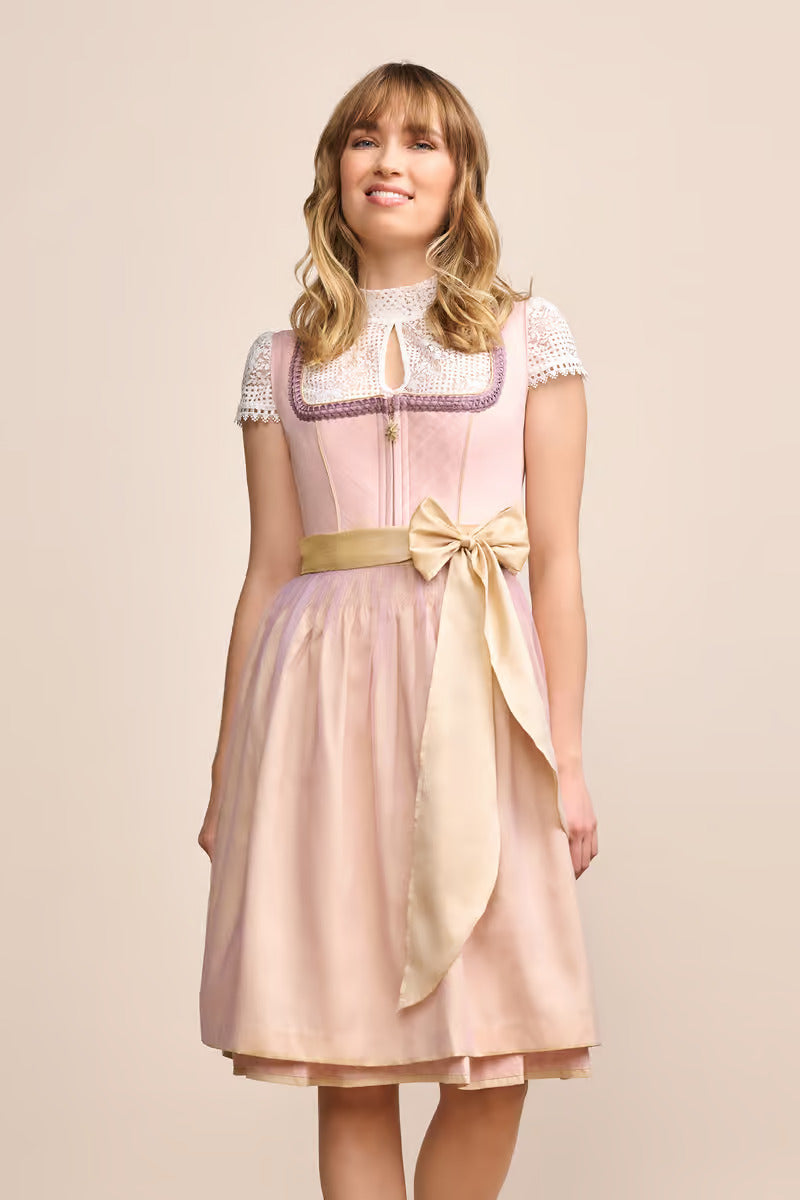 Kruger Midi Dirndl 2pcs. 60cm "Jiska" pink (34)