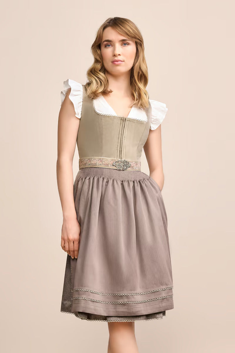 (new) Kruger Midi Dirndl 2pcs. 60cm "Fea" beige