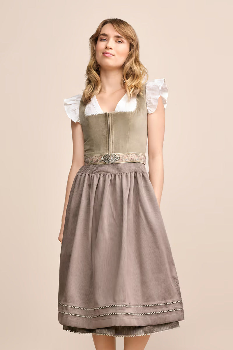 Kruger Long Dirndl 2pcs. 70cm "Fea" beige