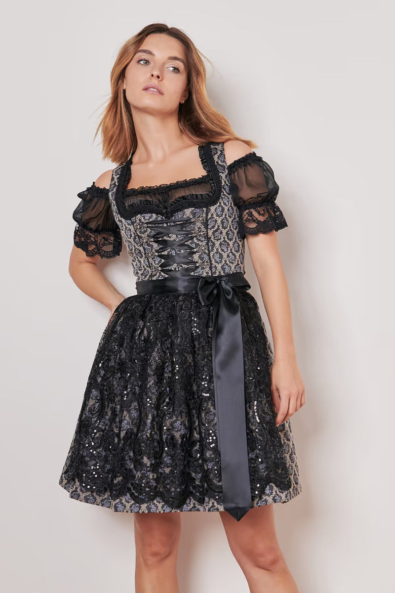 Kruger Mini Dirndl 2pcs. 50cm "Lonie" black (40)