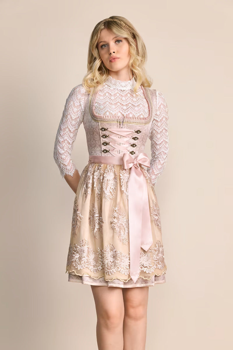 Kruger Mini Dirndl 2pcs. 50cm "Lunie" pink