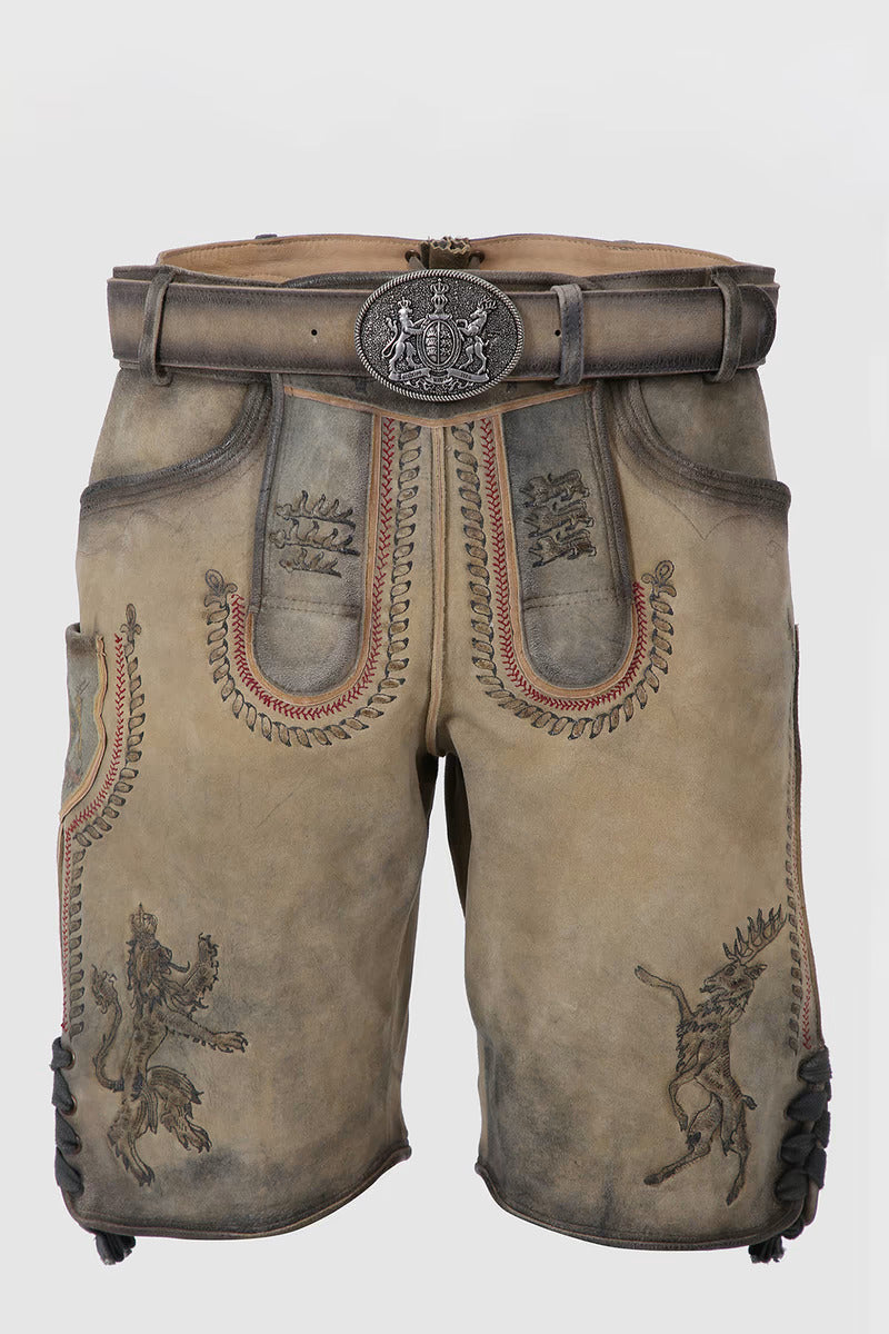 Kruger Men's Lederhosen "fearless" with belt