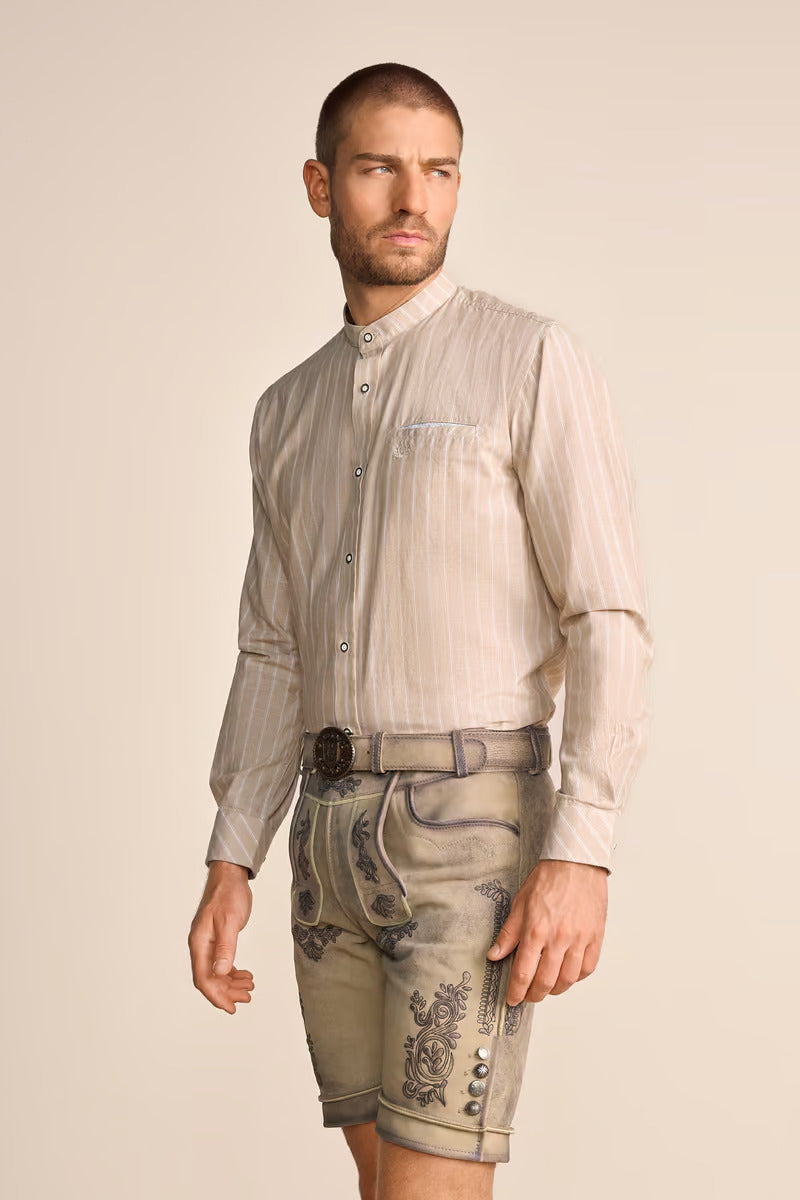 Kruger Men's Lederhosen "Rob" (beige) with Belt "low stock"