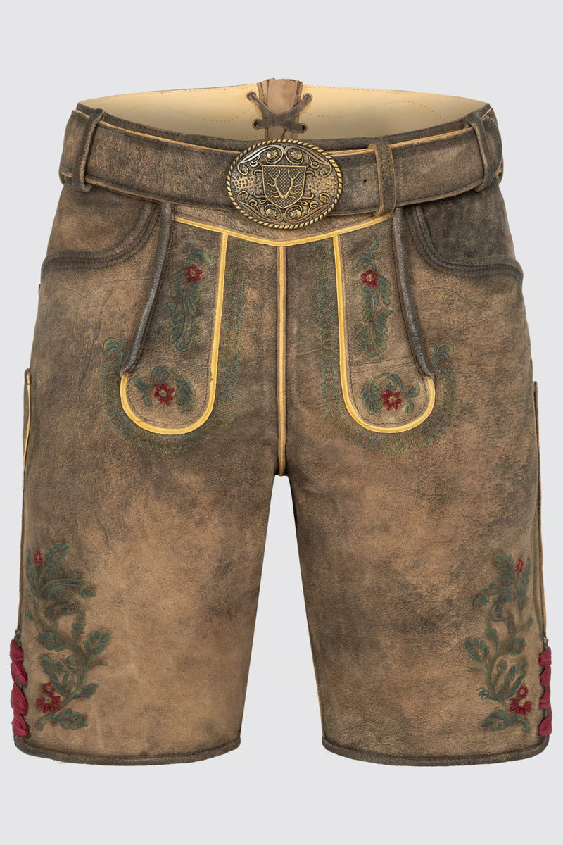 Kruger Men's Lederhosen "Charlie" with belt (light brown)