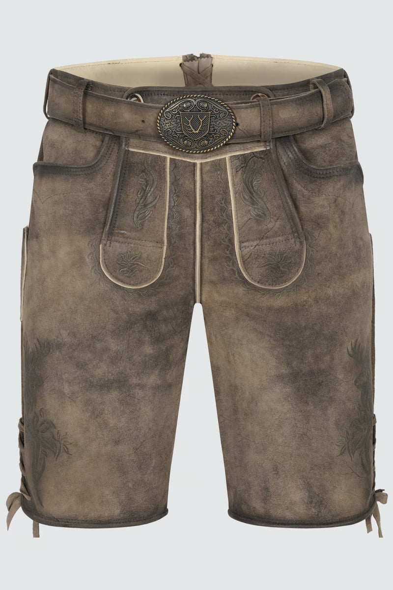 Kruger Men's Lederhosen "Diran" with belt