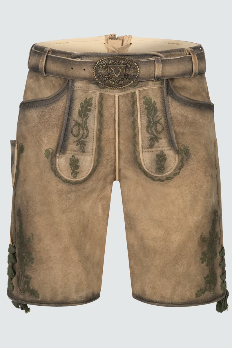 Kruger Men's Lederhosen "Ulli" with belt (brown)