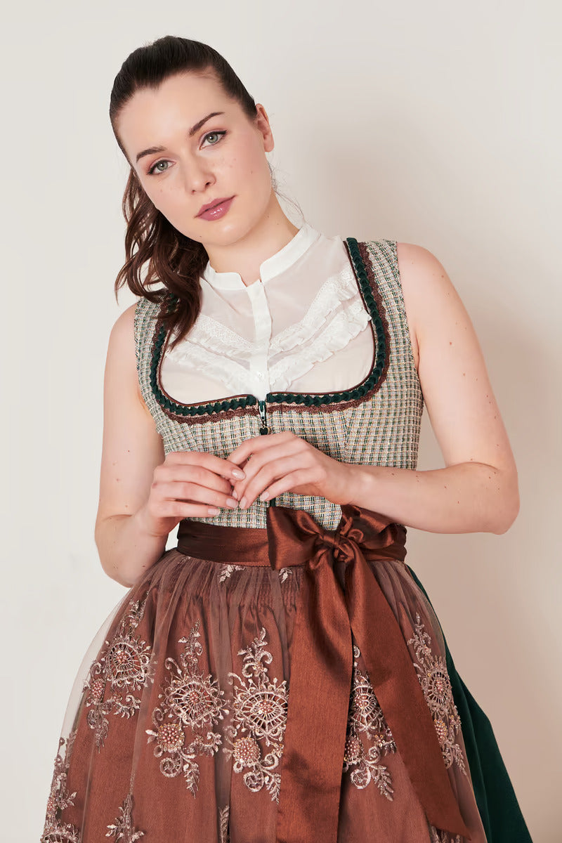 Kruger Long Dirndl 2pcs. 70 cm "ASTERIA" green (low stock)