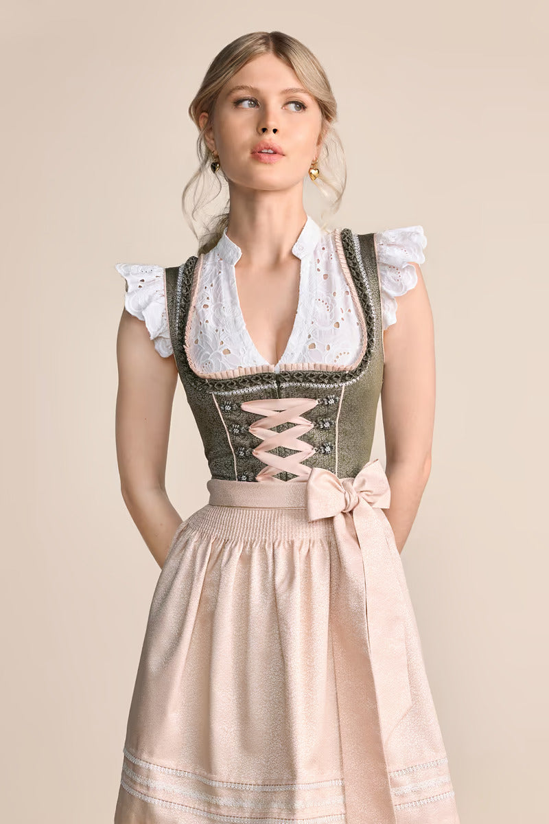 Kruger Mini Dirndl 2pcs. 50cm "Elowen" green