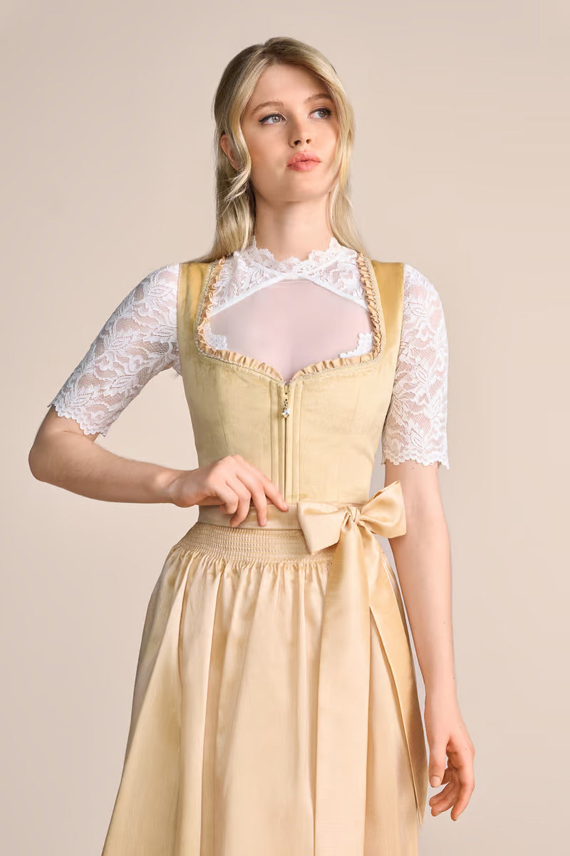 Kruger Midi Dirndl 2pcs. 60cm "Annina" yellow (40)