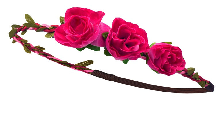 Red 3 Rose Hairband