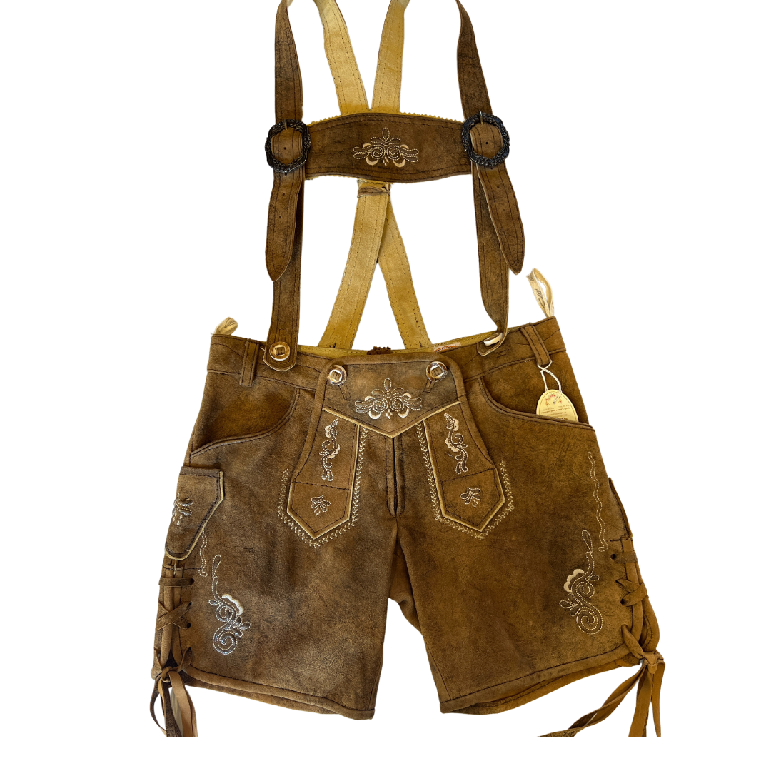 Country Maddox Boy's Lederhosen light brown/ with Suspenders (Size EU32/ US2)