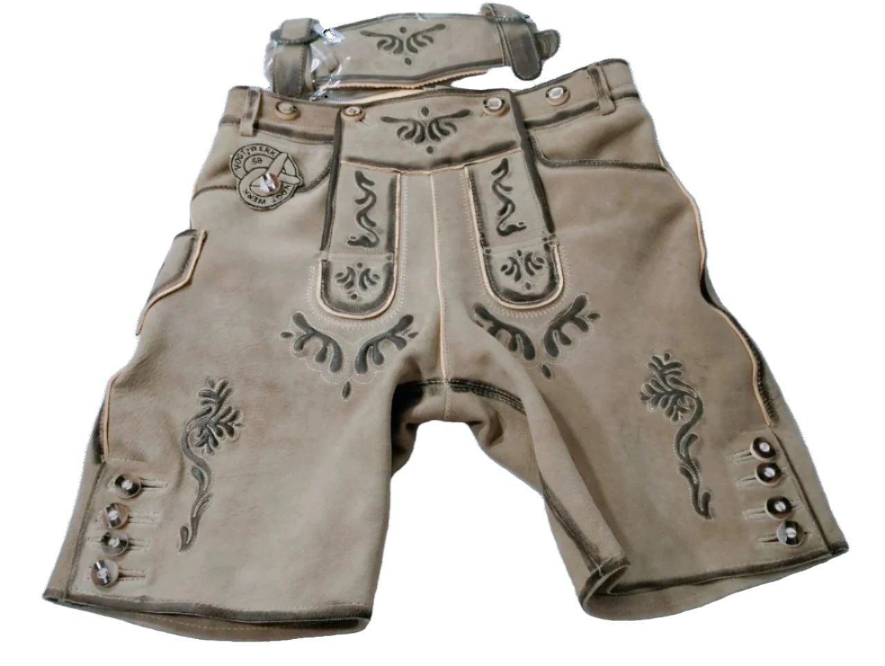 Men's Lederhosen "TradKraft" H-Straps tan (sizes 46-60)