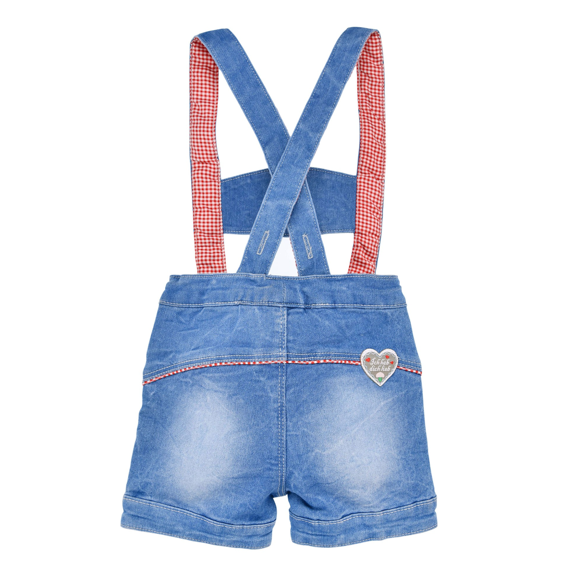 Girls Trachten Bib Shorts 'Lausmadl' Denim (discontinued)