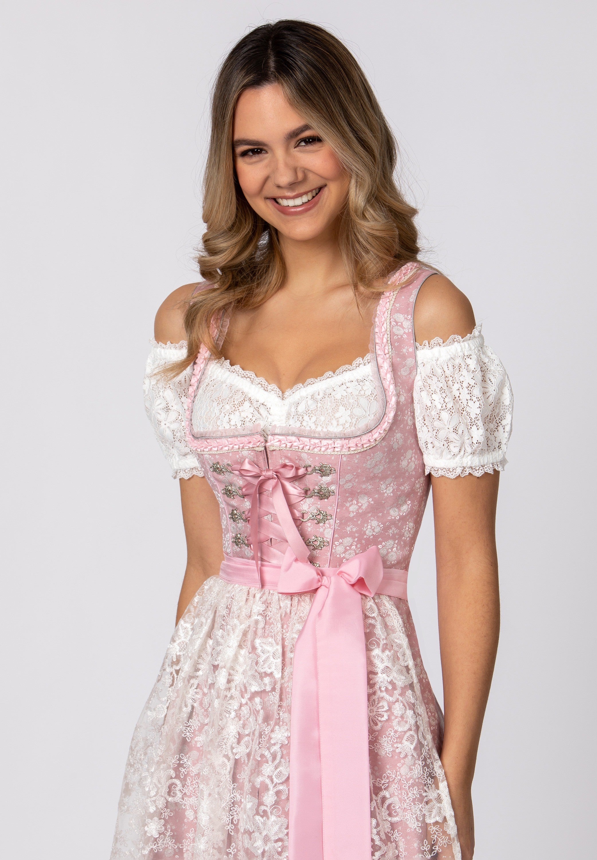 Stockerpoint Mini Dirndl 2pcs. 55cm "Cindy" Pink