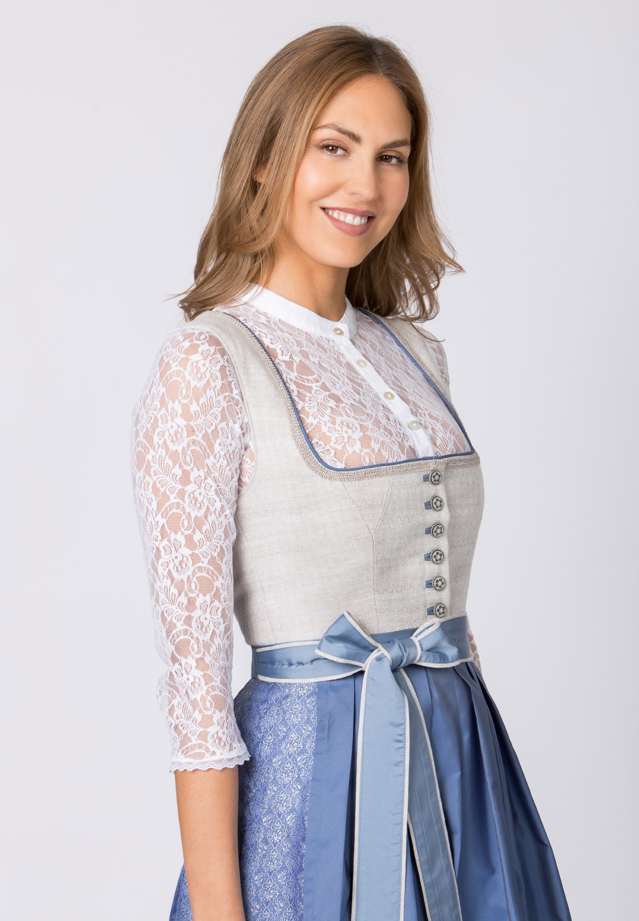 Stockerpoint Long Dirndl 2pcs. 70cm "Marla" Blue