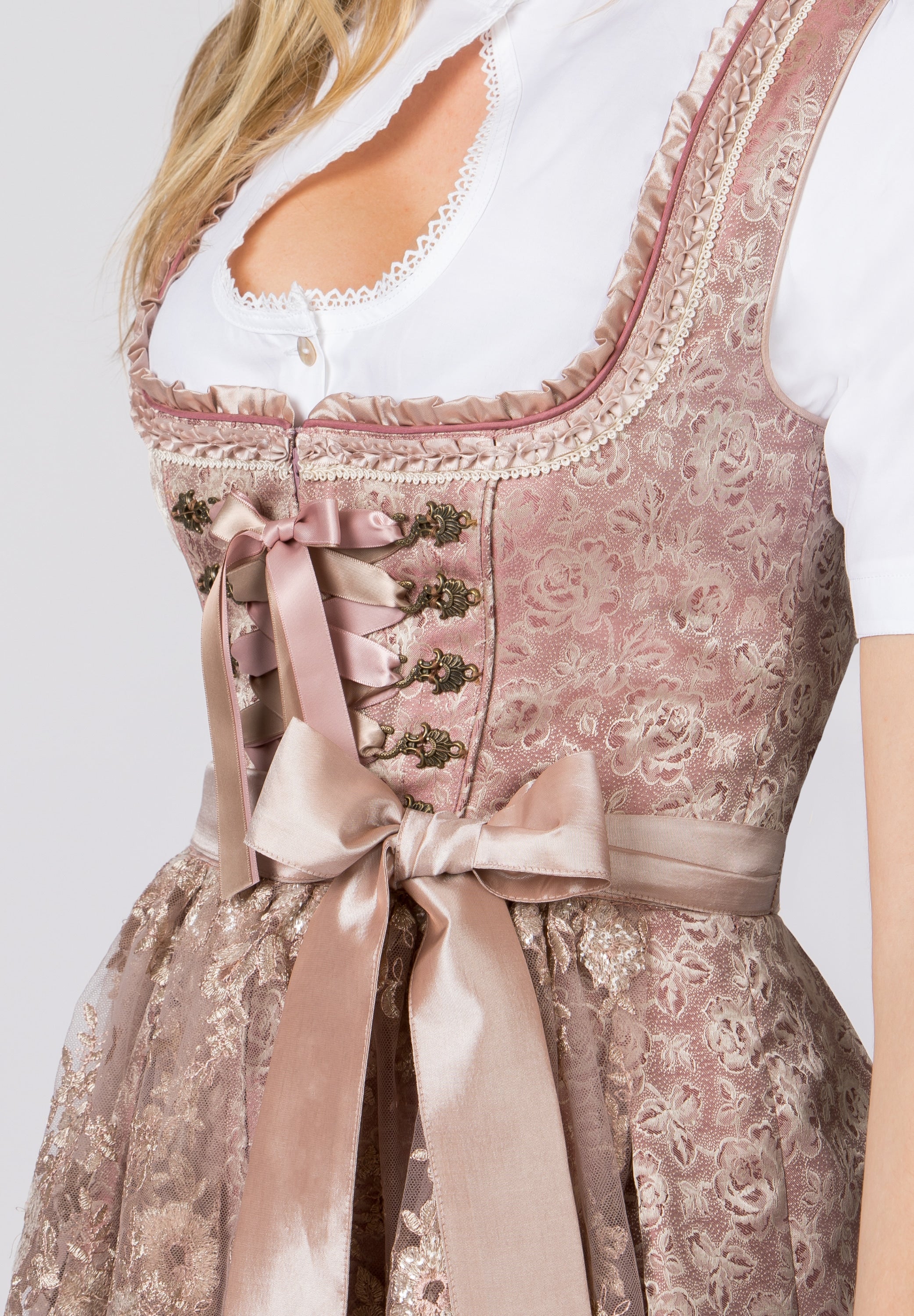 Stockerpoint Mini Dirndl 2pcs. 55cm "Noelia" Dusky Pink