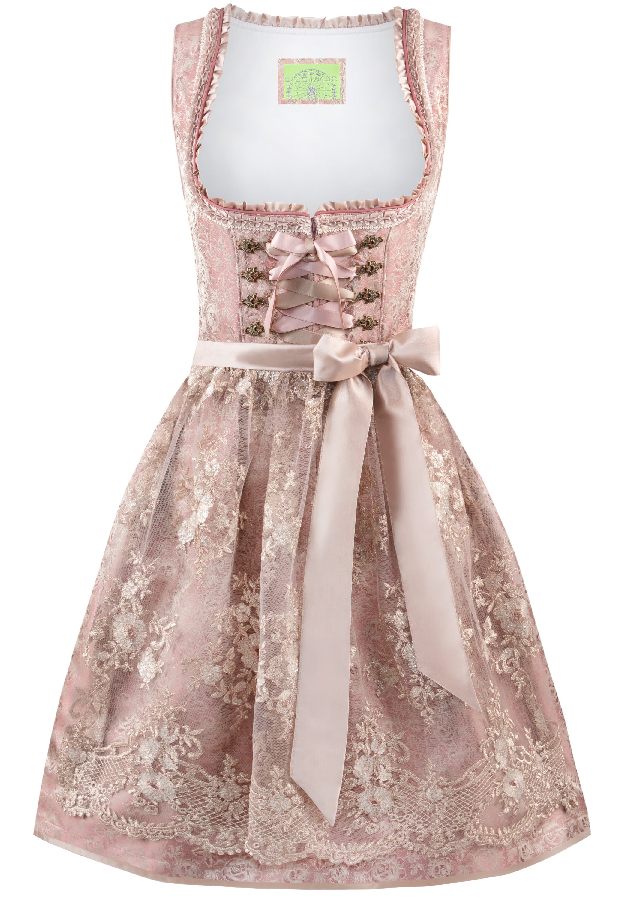 Stockerpoint Mini Dirndl 2pcs. 55cm "Noelia" Dusky Pink